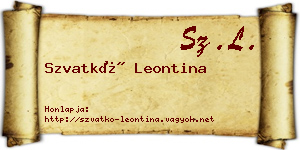 Szvatkó Leontina névjegykártya