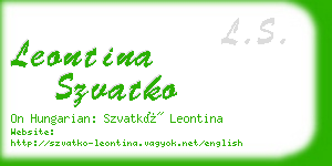 leontina szvatko business card